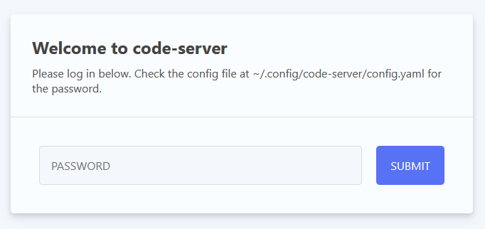 Code Server Prompt